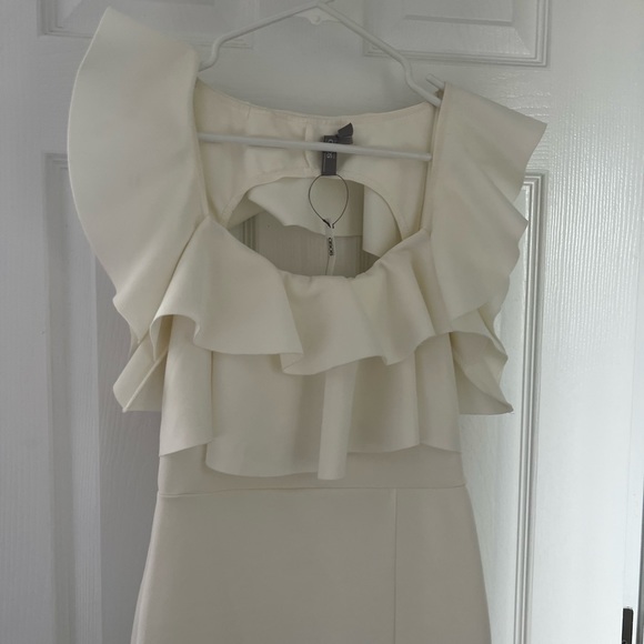 ASOS Square Neck Ruffle Front Midi Dress - Picture 4 of 5